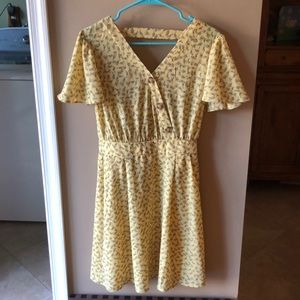 Charming Charlie yellow flower dress